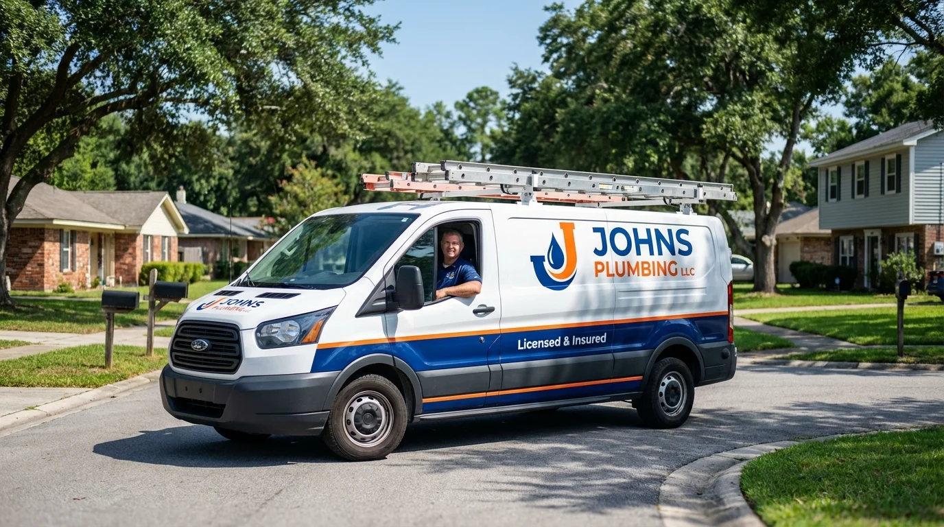 Johns Plumbing LLC service van in Lincoln City, OR