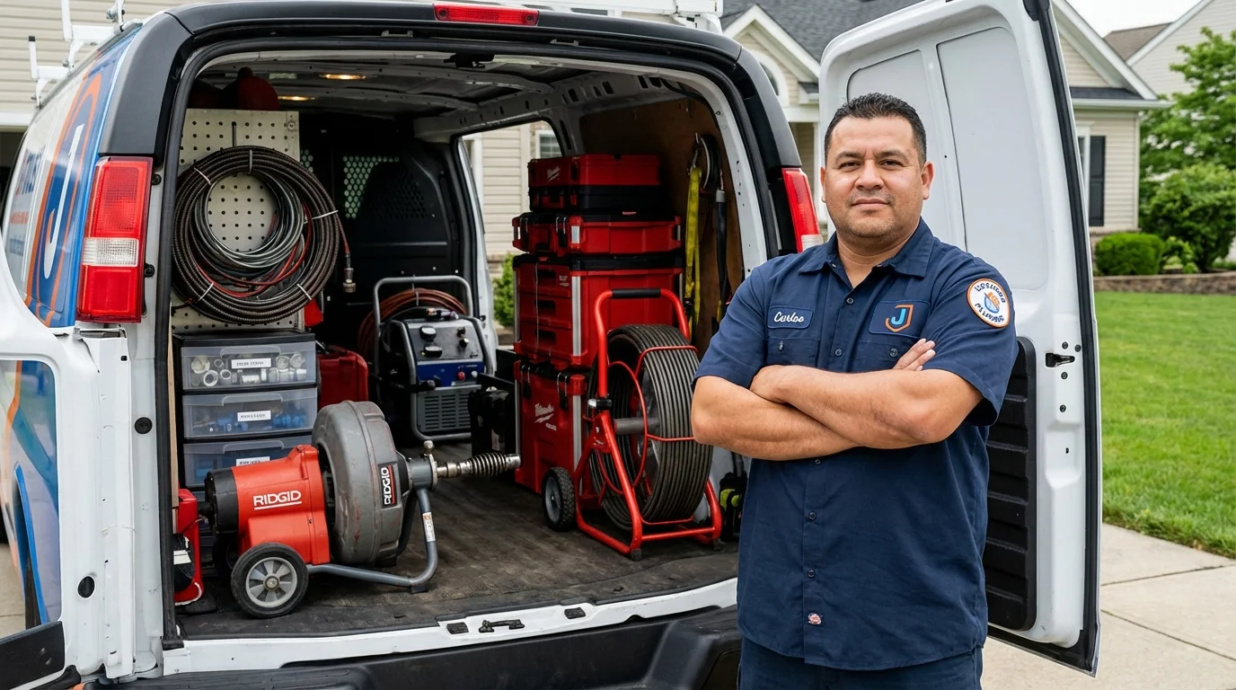 Professional drain cleaning equipment and Johns Plumbing LLC plumber in Lincoln City