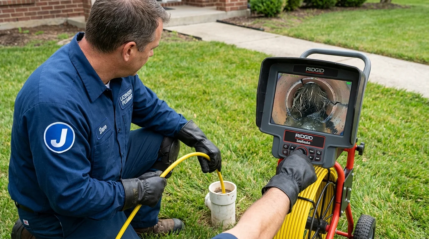 Sewer camera inspection being performed by Johns Plumbing LLC in Lincoln City