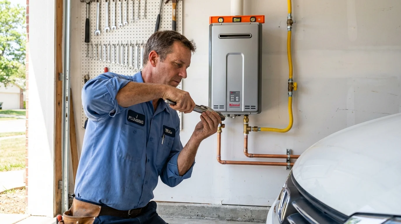 Tankless water heater installation by a Johns Plumbing LLC plumber in Lincoln City